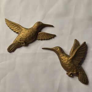 Vintage 60s-70s Homco Humming Birds Wall Hanging Set Retro Mid Century Co